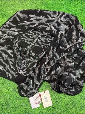 Alexander McQueen Crystal Spine Skull Silk Scarf  68x190 NWT